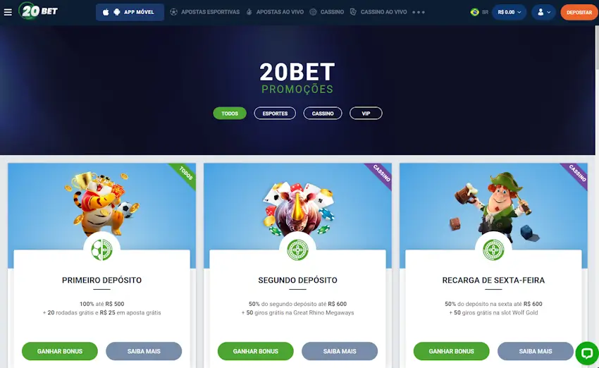 20Bet: Como se cadastrar e ativar seu bônus de boas-vindas