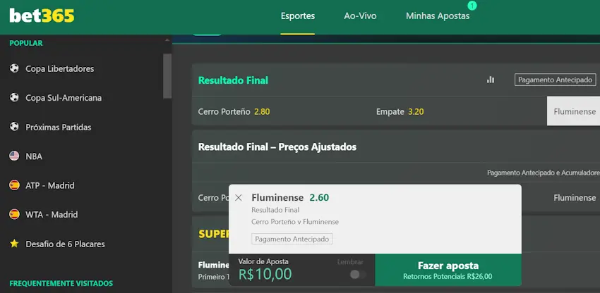 Bet365 Pagamento antecipado o que é e como usar