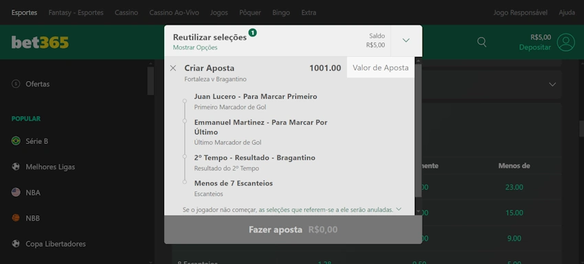 Bet365 - Como fazer apostas multiplas