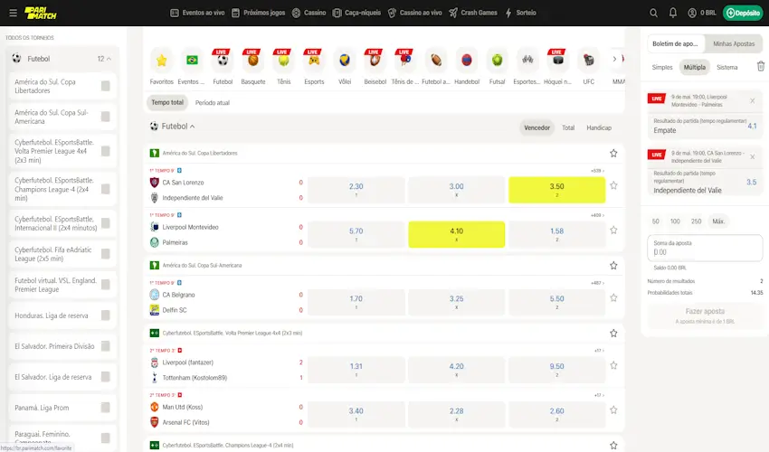 Como fazer apostas ao vivo com a Parimatch