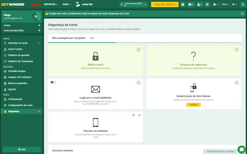Como manter sua conta na Betwinner mais segura 1